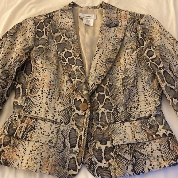 Vertigo Paris Python Print Embroidered 1 Button Women’s Blazer. Size Medium. - Picture 8 of 10